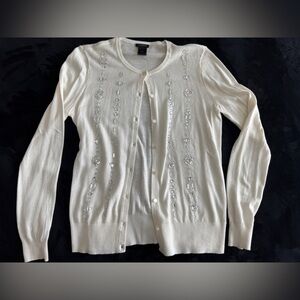 Ann Taylor Cream Knit Sweater